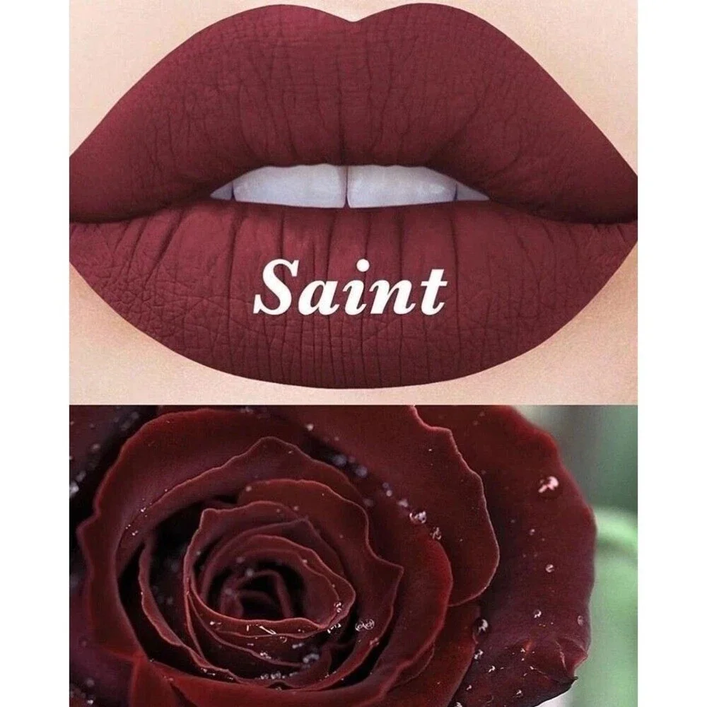LIME CRIME VELVETINES SAINT DEEP CRANBERRY RED MATTE LIPSTICK COSMETICS NIB RARE